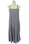 Cut Loose Crinkle Check Crop Jumpsuit in Naval