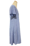 Cut Loose Crinkle Check V-Neck Swing Dress in Forget Me Not