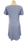 Cut Loose Crinkle Check V-Neck Swing Dress in Forget Me Not