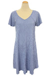 Cut Loose Crinkle Check V-Neck Swing Dress in Forget Me Not