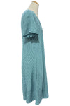 Cut Loose Crinkle Check V-Neck Swing Dress in Riviera