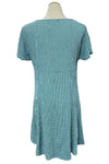 Cut Loose Crinkle Check V-Neck Swing Dress in Riviera