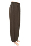 Cut Loose Cropped Pant With Darts in Chocolate