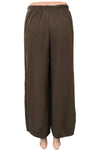 Cut Loose Cropped Pant With Darts in Chocolate