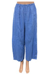 Cut Loose Hanky Linen Barrel Crop Pant in Forget Me Not