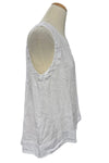 Cut Loose Hanky Linen Hi-Low Tank in White