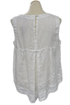 Cut Loose Hanky Linen Hi-Low Tank in White