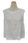 Cut Loose Hanky Linen Hi-Low Tank in White