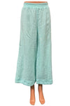 Cut Loose Linen Crop Pant in Fountain