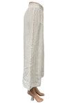 Cut Loose Linen Crop Pant in White