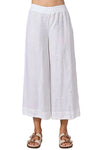 Cut Loose Linen Crop Pant in White