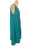 Cut Loose Linen Stripe Patch Dress in Atlantis/Blue Stripe