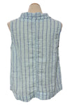 Cut Loose Linen Stripe Sleeveless Shirt in Fountain/Blue Stripe