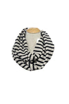 Cut Loose One Size Cowl Scarf in Moonbeam with Black Stripe
