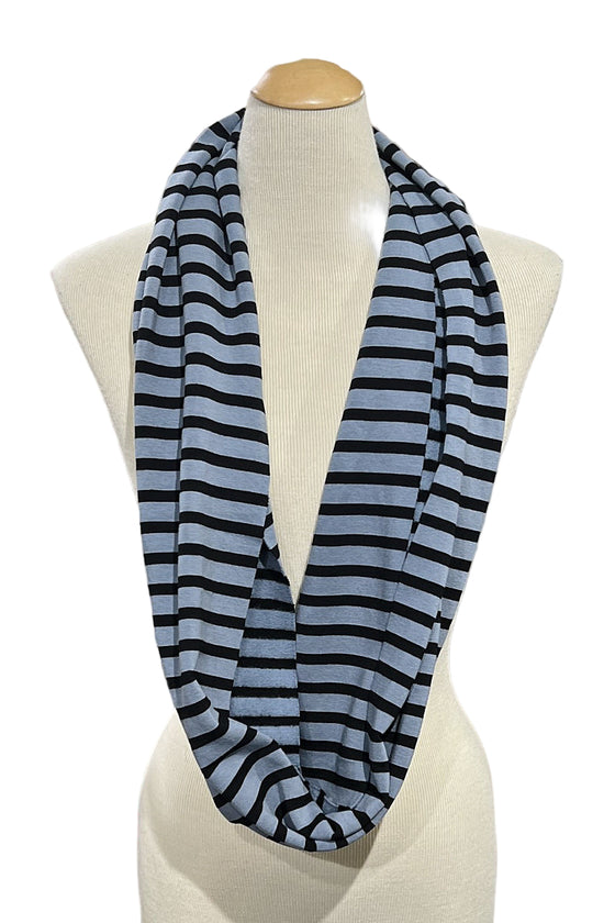 Cut Loose One Size Cowl Scarf in Tidal with Black Stripe