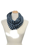 Cut Loose One Size Cowl Scarf in Tidal with Black Stripe