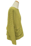 Cut Loose One Size Texture Stripe Pocket Pullover in Pea