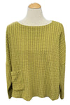 Cut Loose One Size Texture Stripe Pocket Pullover in Pea