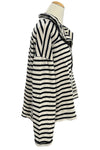 Cut Loose Oversized Crop Top in Moonbeam with Black Stripes