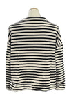 Cut Loose Oversized Crop Top in Moonbeam with Black Stripes