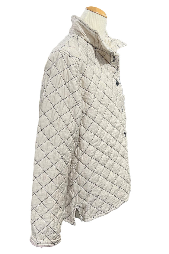 Cut Loose Quilted Parachute Crop Jacket in Moonbeam Style 6598935