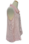 Cut Loose Sleeveless Hanky Linen Shirt in Pink Salt
