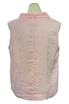 Cut Loose Sleeveless Hanky Linen Shirt in Pink Salt