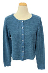 Cut Loose Texture Knit Crop Cardigan in Peacock