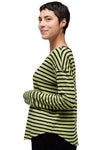 Cut Loose Thumbhole Top in Frog With Black Stripe