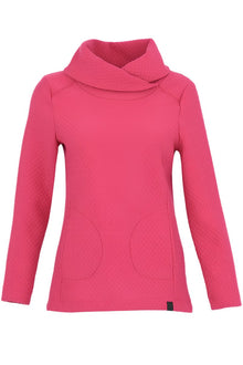  Dolcezza Colorful Sporty Chic Knit Pullover in Fuchsia 74211