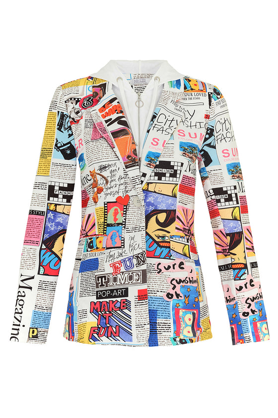 Dolcezza Newsprint Knit Jacket Style 24157