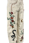 Driftwood Elaine Barrel Embroidered Jeans in Ecru DW-P43939A