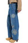 Driftwood Jeans Barbie Barrel Jeans in Daisy Patchwork