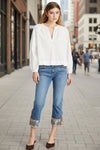 Driftwood Jeans Colette Straight Crop Jeans in Paisley Petal