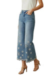 Driftwood Jeans Martha Doily Daisy Crop Jeans in Light Wash