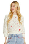 Driftwood Pointelle Sweater in Love Letters