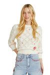 Driftwood Pointelle Sweater in Love Letters