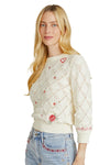Driftwood Pointelle Sweater in Love Letters