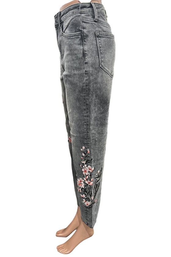 Driftwood Royce Embroidered Sakura Jeans in Grey Wash DW-P43780A
