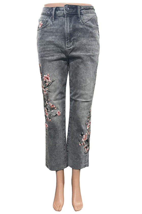Driftwood Royce Embroidered Sakura Jeans in Grey Wash DW-P43780A
