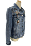Driftwood Varsity Vines Embroidered Denim Jacket in Medium Wash