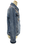 Driftwood Varsity Vines Embroidered Denim Jacket in Medium Wash