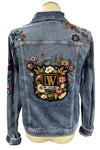Driftwood Varsity Vines Embroidered Denim Jacket in Medium Wash