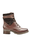 Dromedaris Kara Print Leather Boot in Chocolate