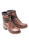 Dromedaris Kara Print Leather Boot in Chocolate