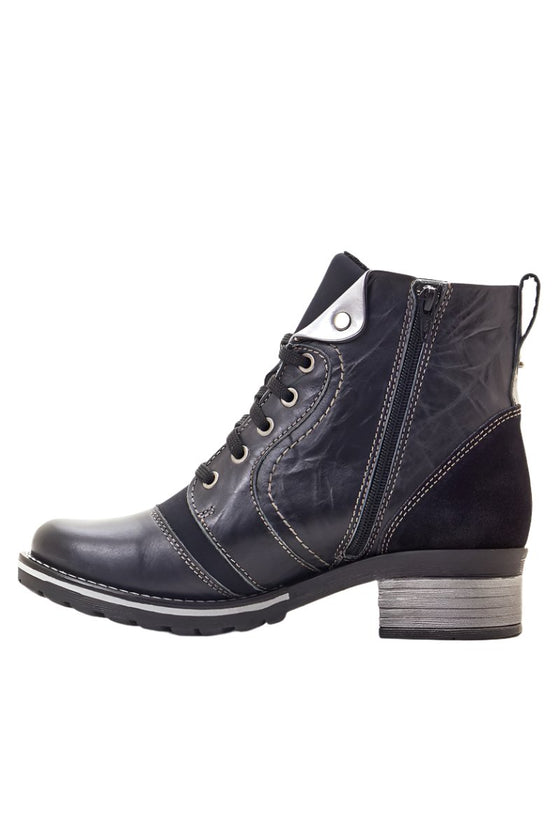 Dromedaris Karissa Leather and Neoprene Boot in Black