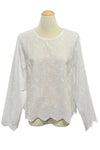 White lace blouse on a mannequin in a store setting