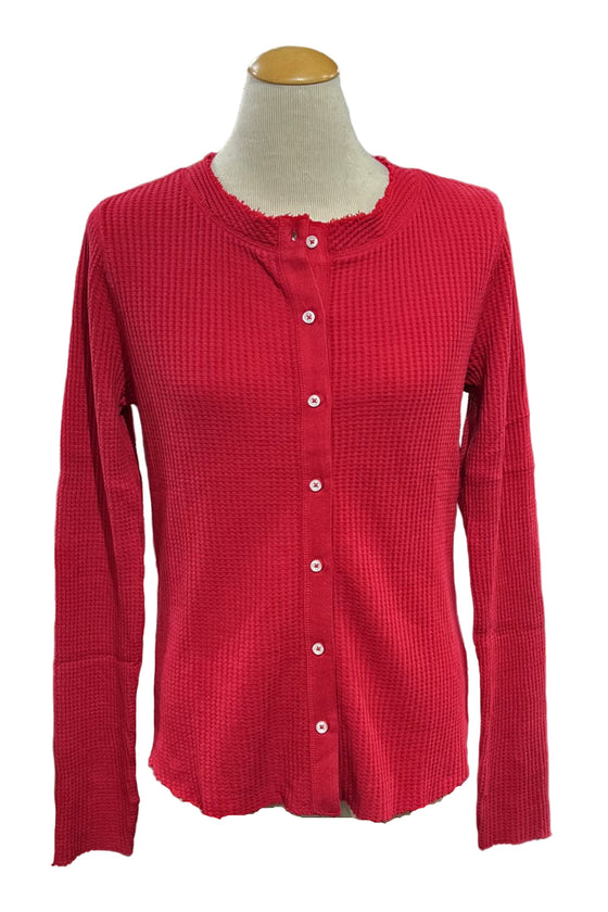 Dylan Clothing Brooks Waffle Cadi with Twill Tape in Classic Red