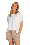 Dylan Clothing Caplet Tee in White