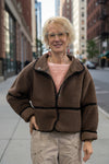 Dylan Clothing Casey Stitched Jacket in Cocoa